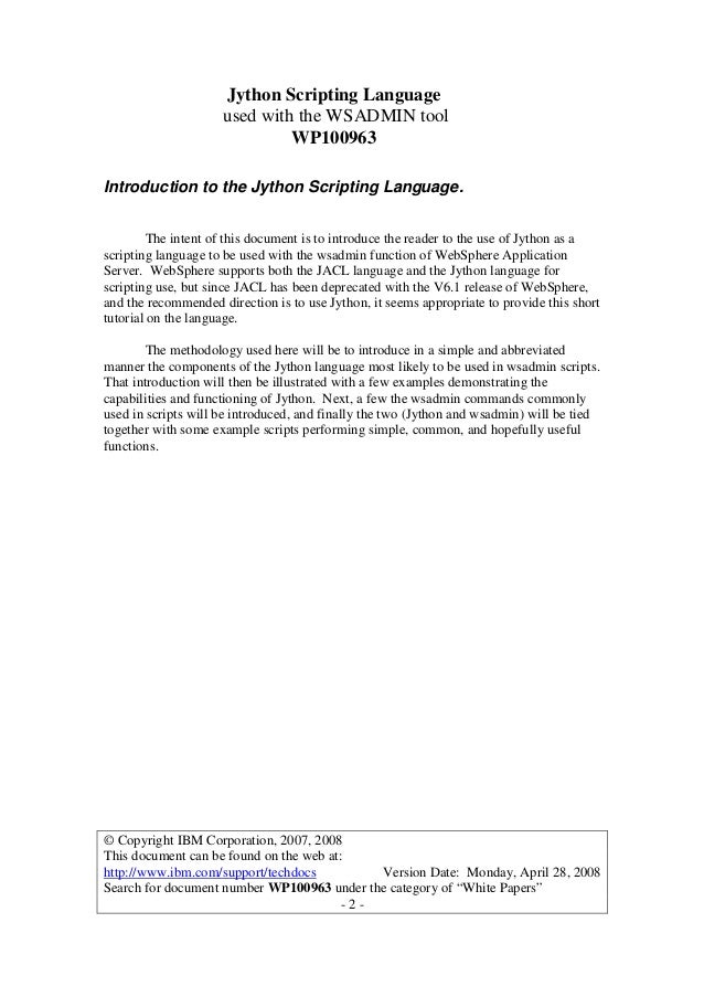 Jython Tutorial Pdf